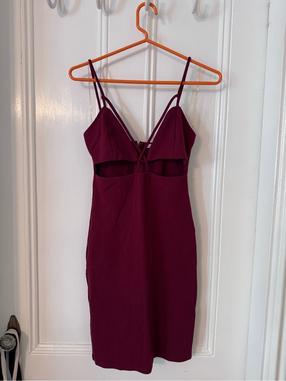 Charlotte Russe Burgundy Strappy Cutout Mini Dress